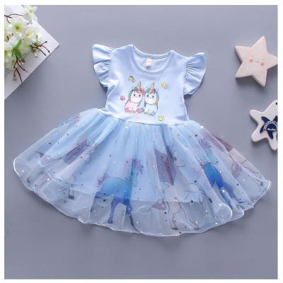 Baby Girls Unicorn Dress Children Clothes Baby Birthday Dress Summer Kids Girl Casual Princess Dresses