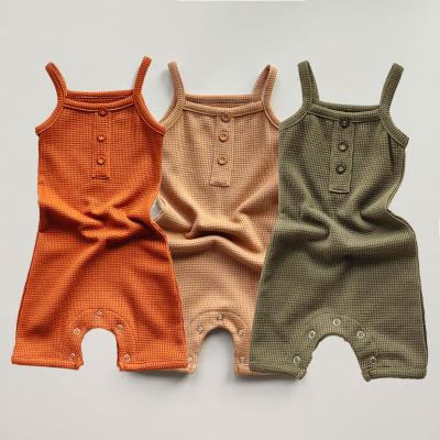 New Baby Waffle Rompers Summer Cotton Newborn Bodysuits Baby Boys Girls Sleeveless Jumpsuits Infant Clothing