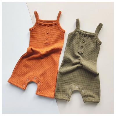 New Baby Waffle Rompers Summer Cotton Newborn Bodysuits Baby Boys Girls Sleeveless Jumpsuits Infant Clothing