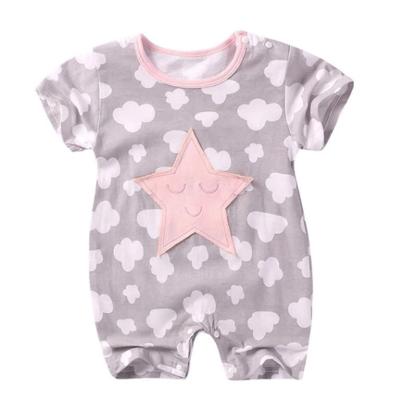 Baby Short-Sleeved Jumpsuit Baby Summer Pajamas Cloud Five-Star Infant Newborn Summer Clothes